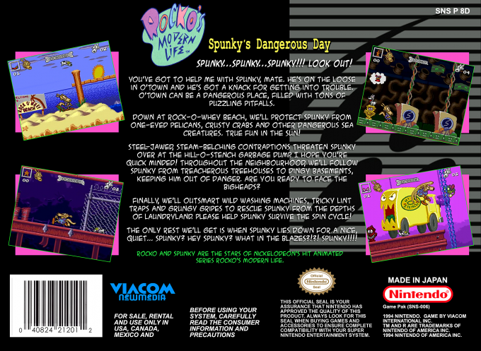 Rocko's Modern Life : Spunky's Dangerous Day — Box back