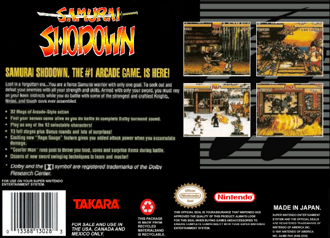Samurai Shodown — Box back