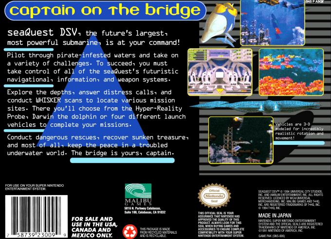 SeaQuest DSV — Box back
