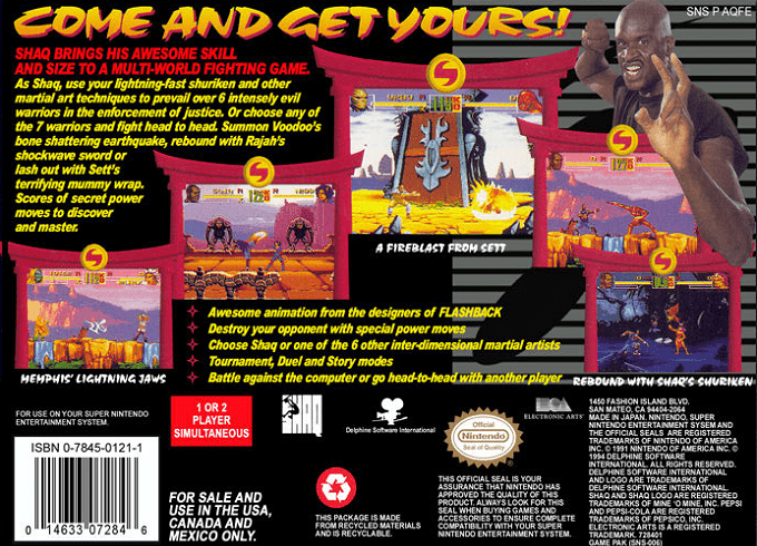 Shaq-Fu — Box back