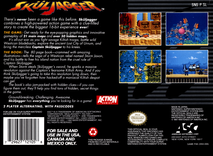 Skuljagger : Revolt of the Westicans — Box back
