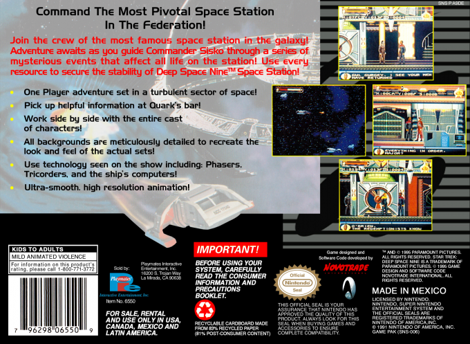 Star Trek, Deep Space Nine : Crossroads of Time — Box back