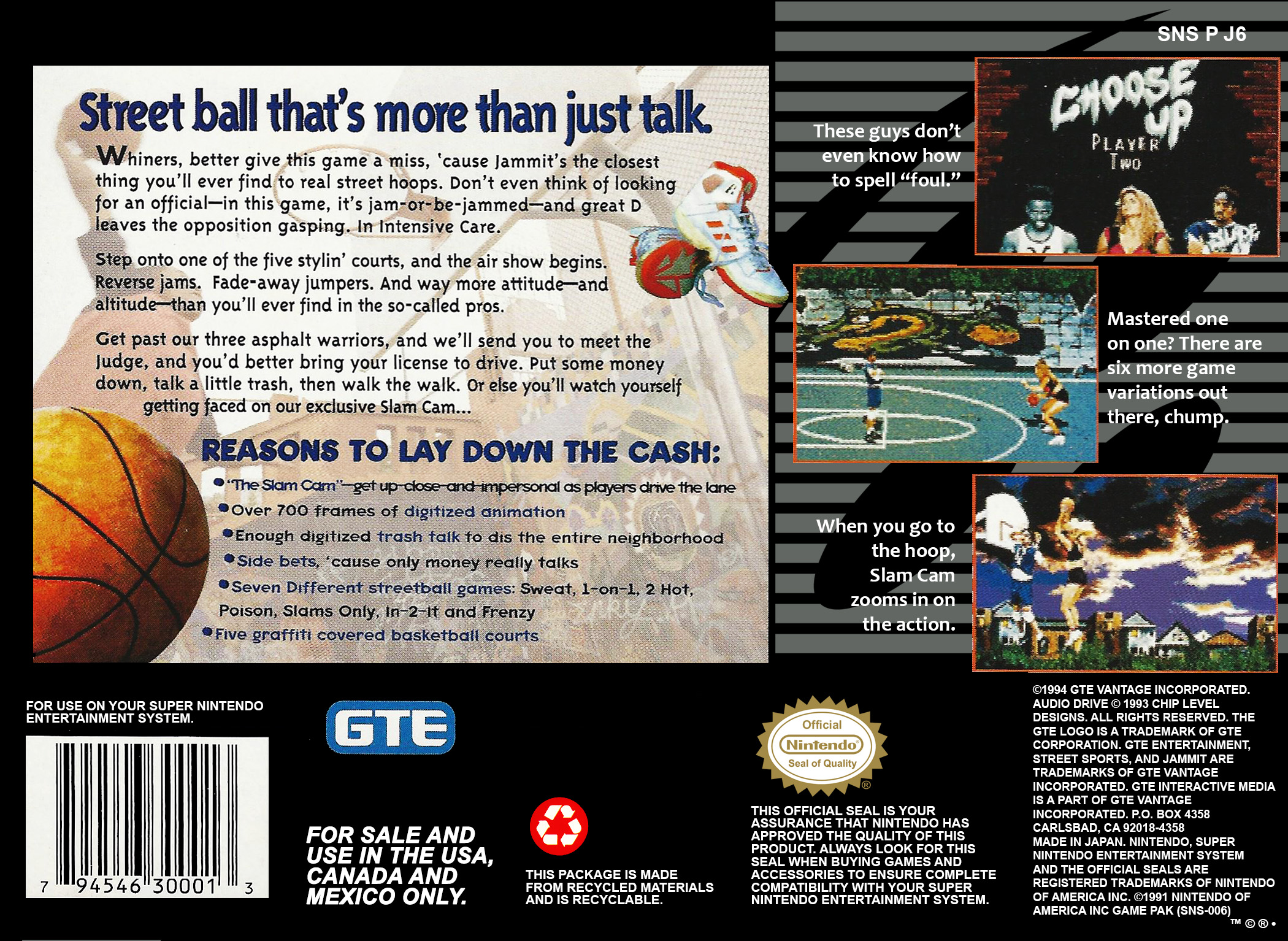 Street Sports : Jammit — Box back