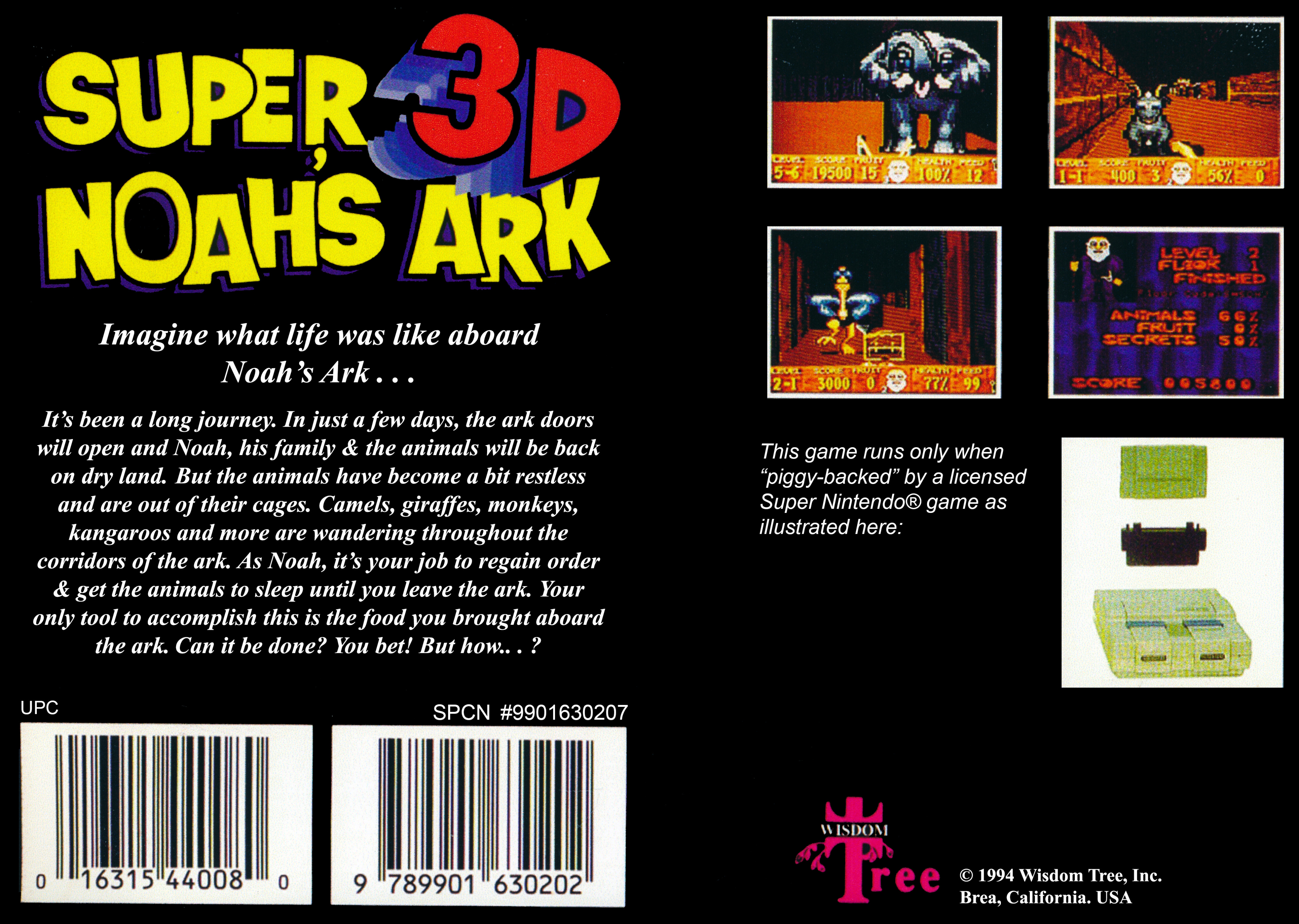 Super 3D Noah's Ark (Homebrew) — Box back