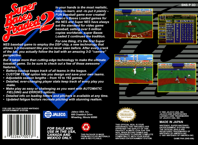 Super Bases Loaded 2 — Box back