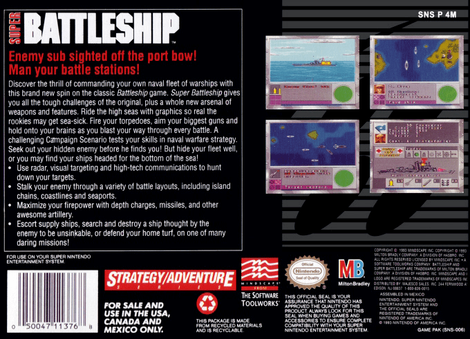 Super Battleship — Box back