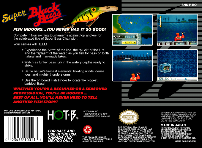 Super Black Bass — Box back