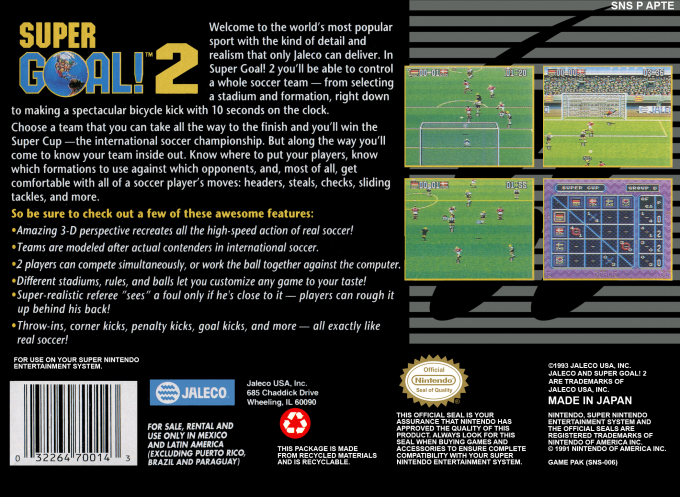 Super Goal! 2 — Box back