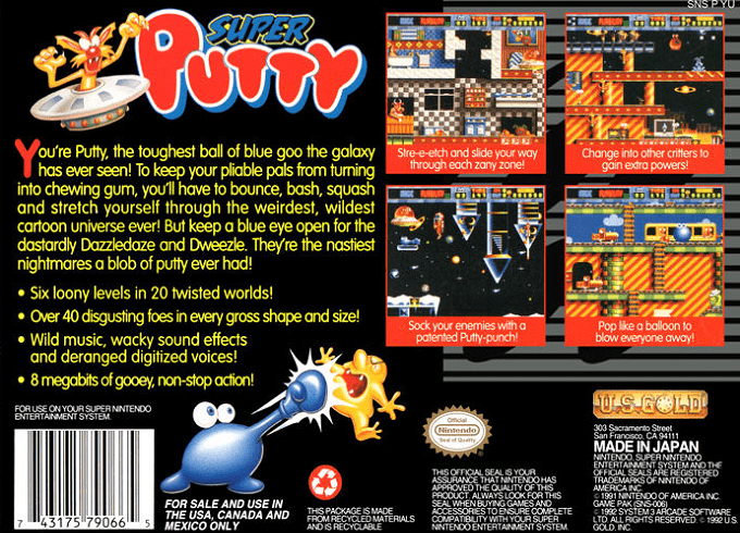 Super Putty — Box back