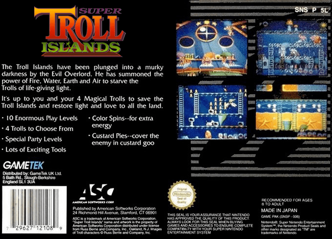 Super Troll Islands — Box back