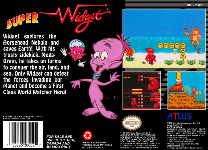 Super Widget — Box back