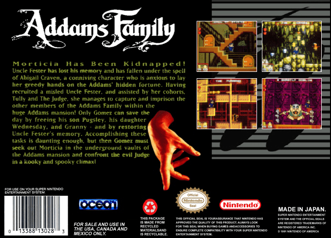 The Addams Family — Box back