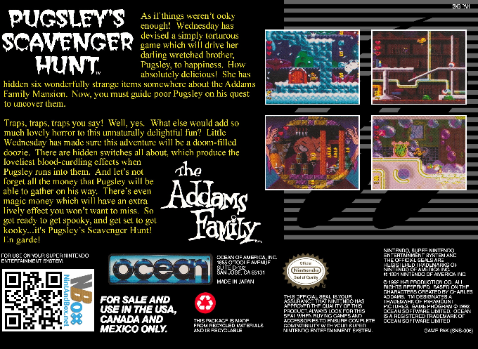The Addams Family : Pugsley's Scavenger Hunt — Box back