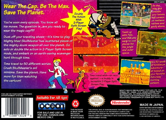 The Adventures of Mighty Max — Box back