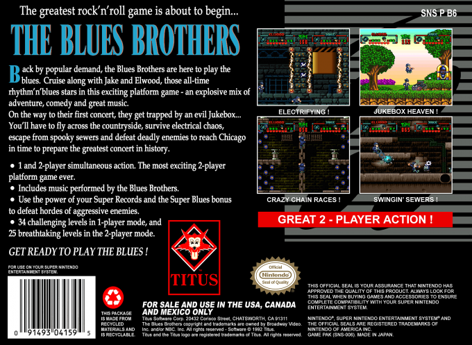 The Blues Brothers — Box back