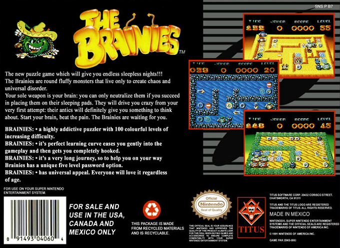 The Brainies — Box back