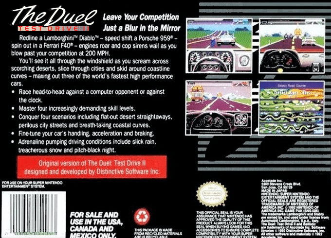 The Duel : Test Drive II — Box back