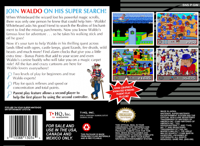 The Great Waldo Search — Box back
