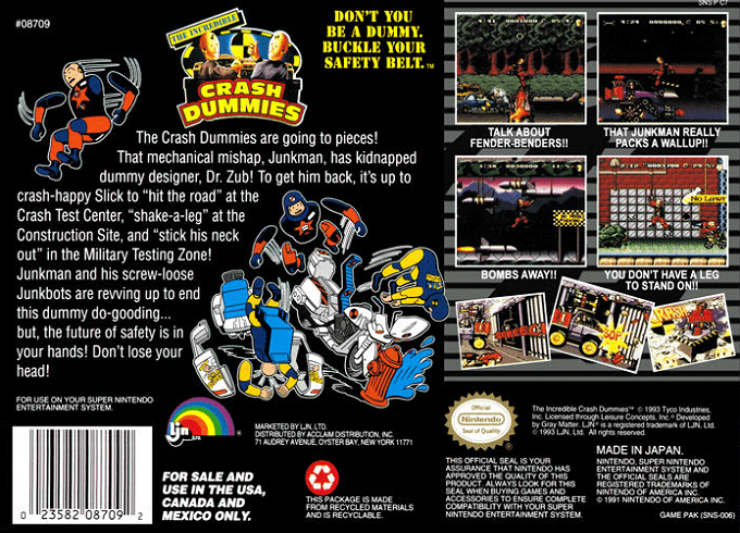 The Incredible Crash Dummies — Box back