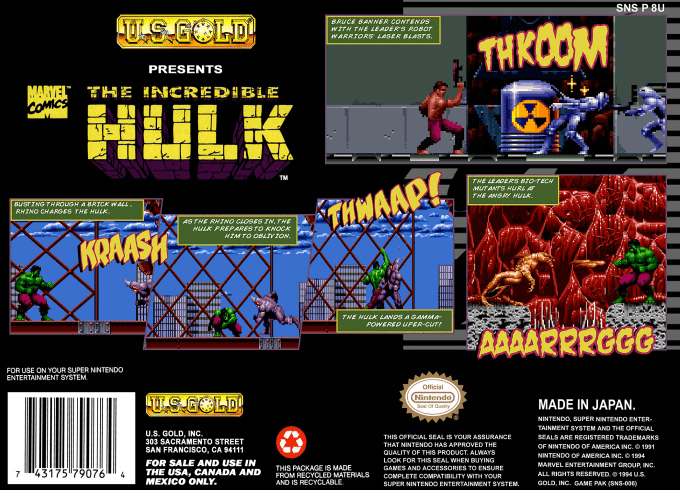 The Incredible Hulk — Box back