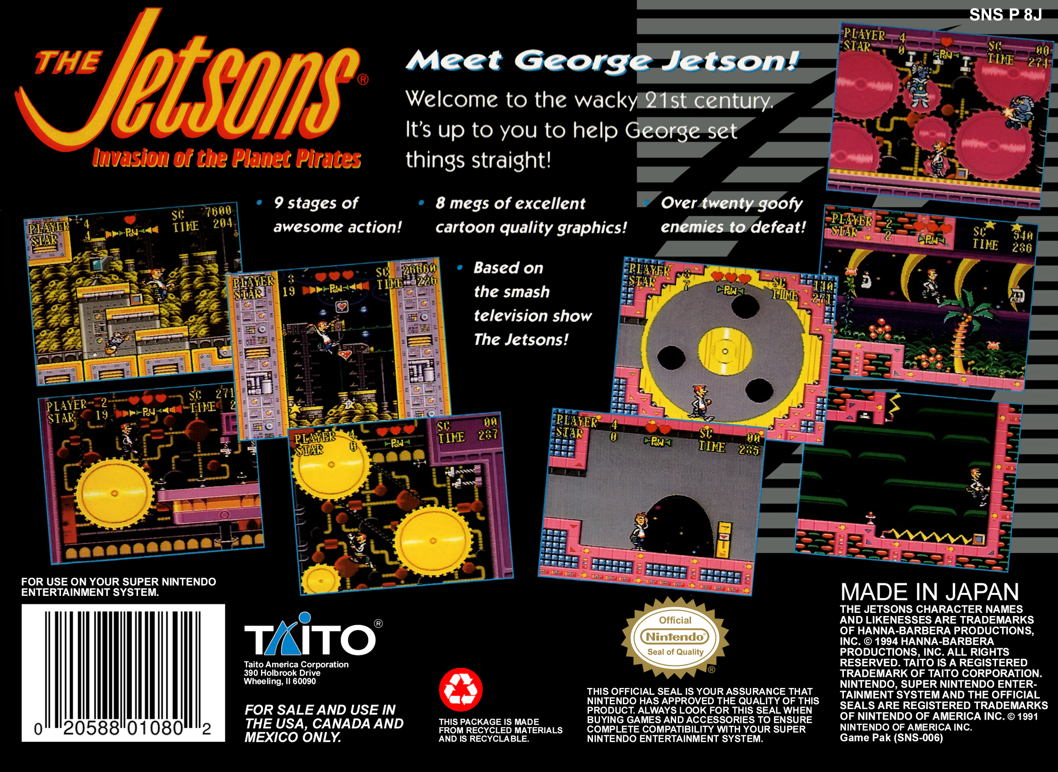 The Jetsons : Invasion of the Planet Pirates — Box back