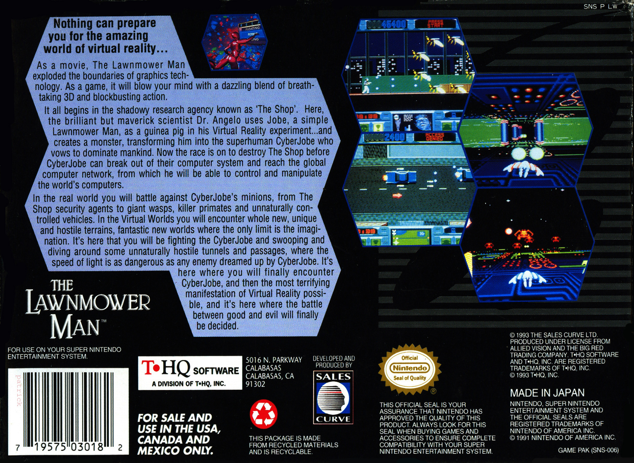 The Lawnmower Man — Box back
