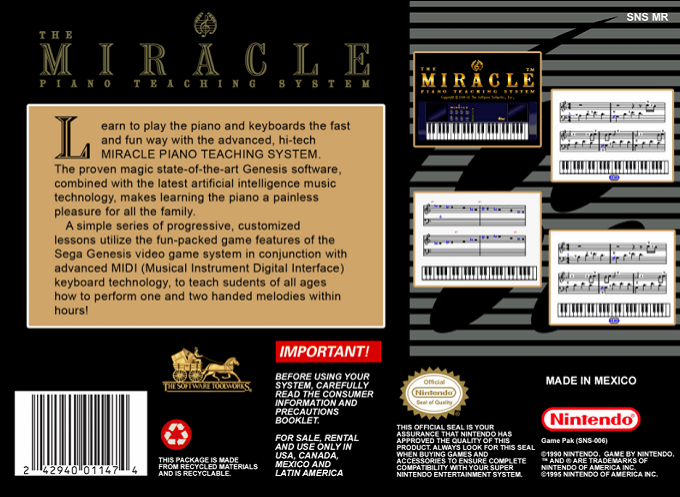 The Miracle Piano Teaching System — Box back