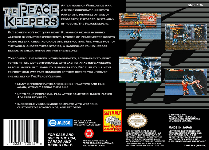 The Peace Keepers — Box back