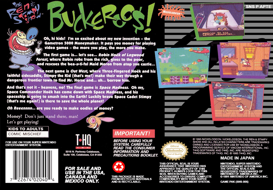 The Ren & Stimpy Show : Buckeroo$! — Box back