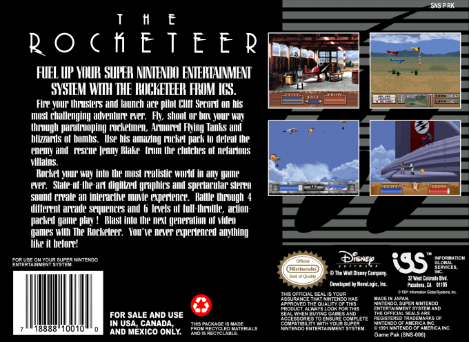 The Rocketeer — Box back