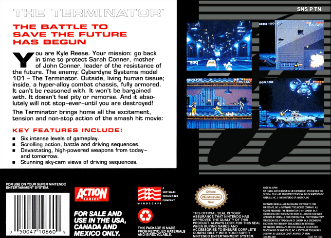 The Terminator — Box back