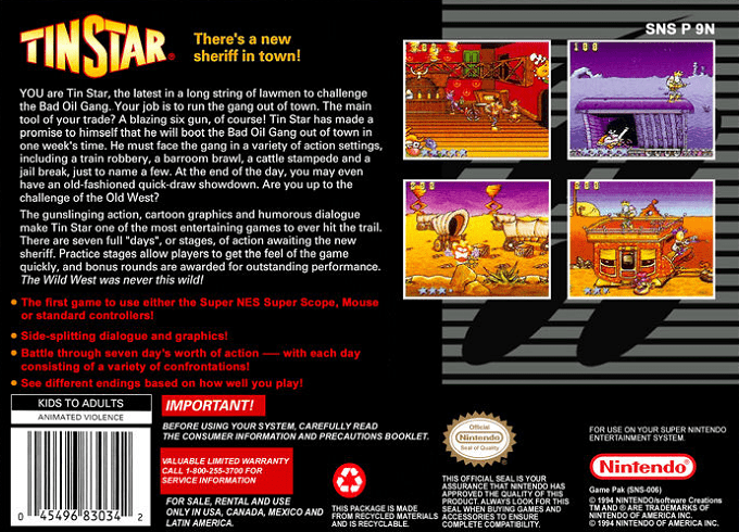 Tin Star — Box back