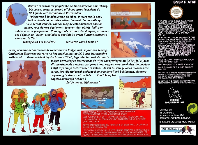 Tintin in Tibet — Box back