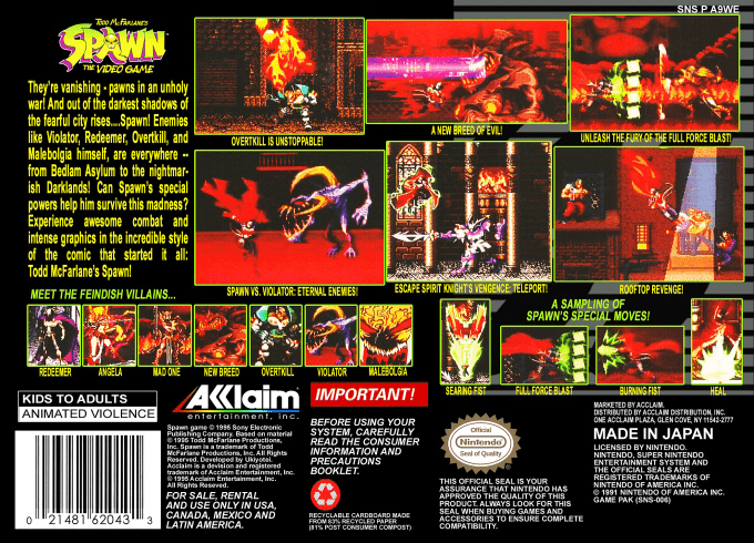 Todd McFarlane's Spawn : The Video Game — Box back