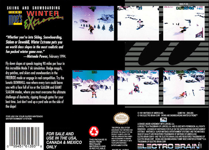 Tommy Moe's Winter Extreme : Skiing and Snowboarding — Box back