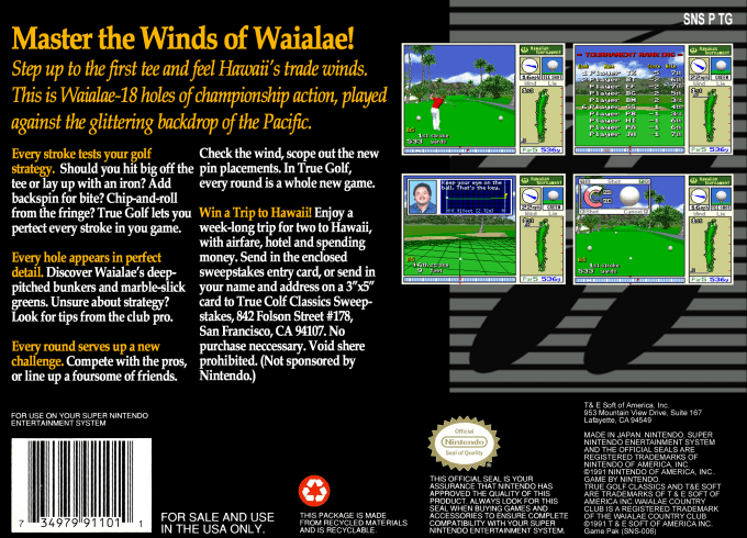 True Golf Classics : Waialae Country Club — Box back