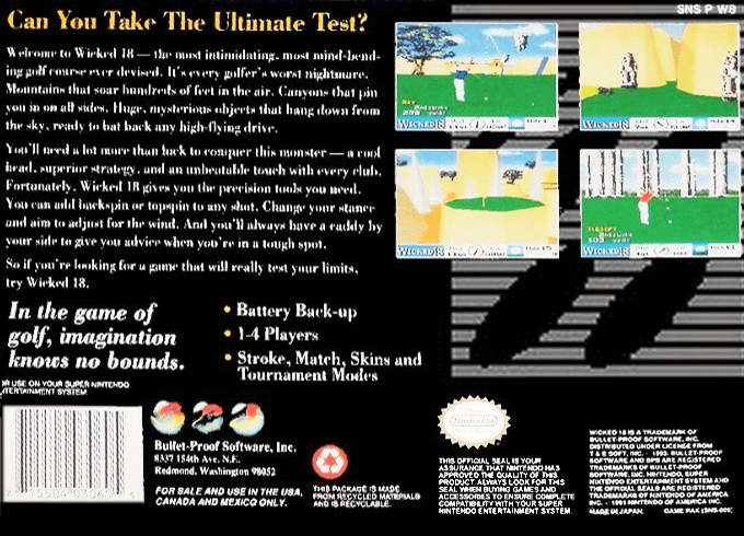 True Golf Classics : Wicked 18 — Box back