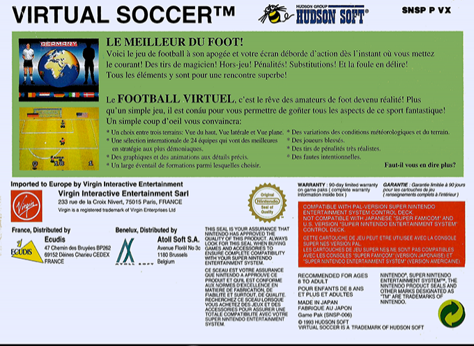 Virtual Soccer — Box back