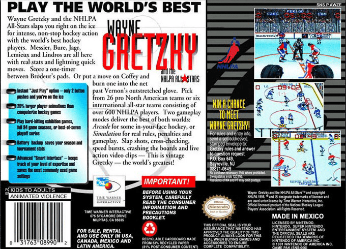Wayne Gretzky and the NHLPA All-Stars — Box back