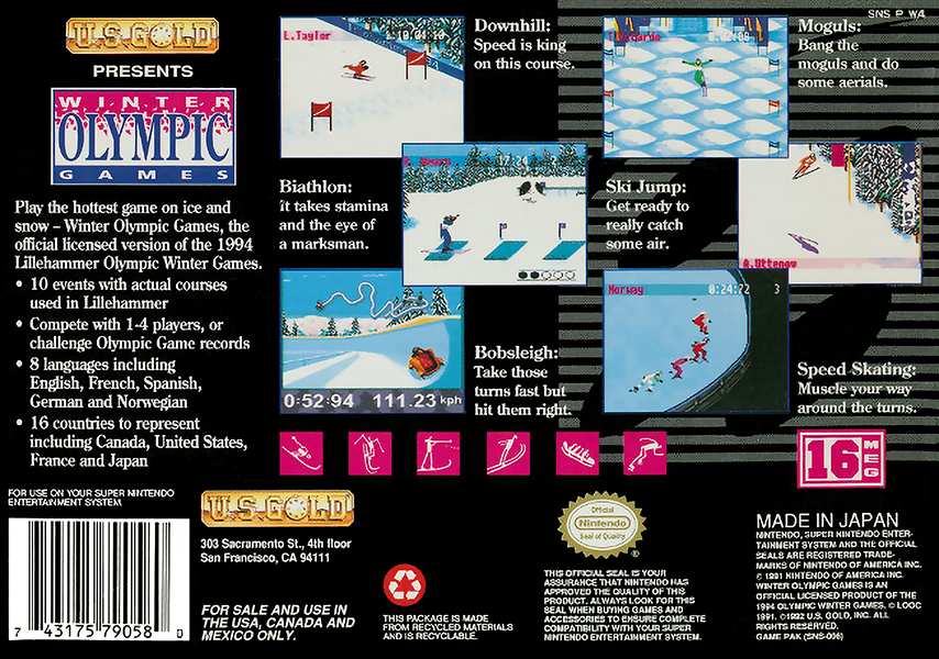 Winter Olympic Games : Lillehammer '94 — Box back