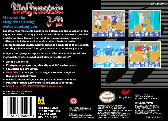 Wolfenstein 3-D — Box back