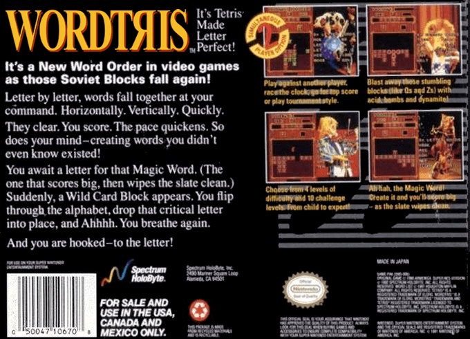 Wordtris — Box back