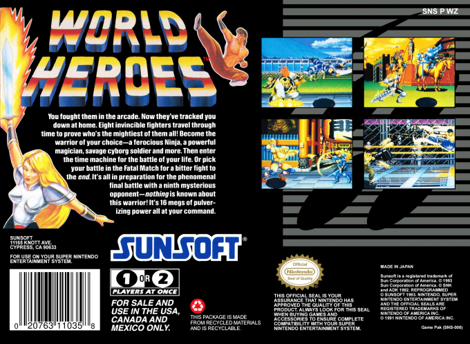 World Heroes — Box back