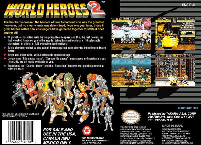 World Heroes 2 — Box back