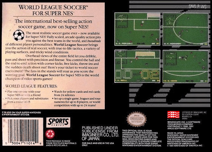 World League Soccer — Box back