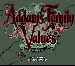 Addams Family Values — Title screen