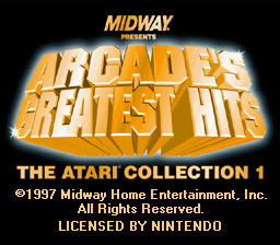 Arcade's Greatest Hits : The Atari Collection 1 — Title screen