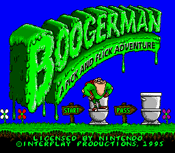 Boogerman : A Pick and Flick Adventure — Title screen
