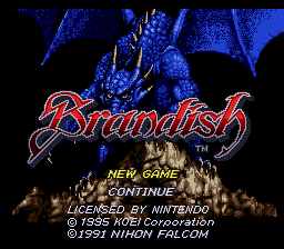 Brandish — Title screen