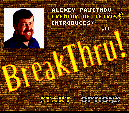 BreakThru! — Title screen
